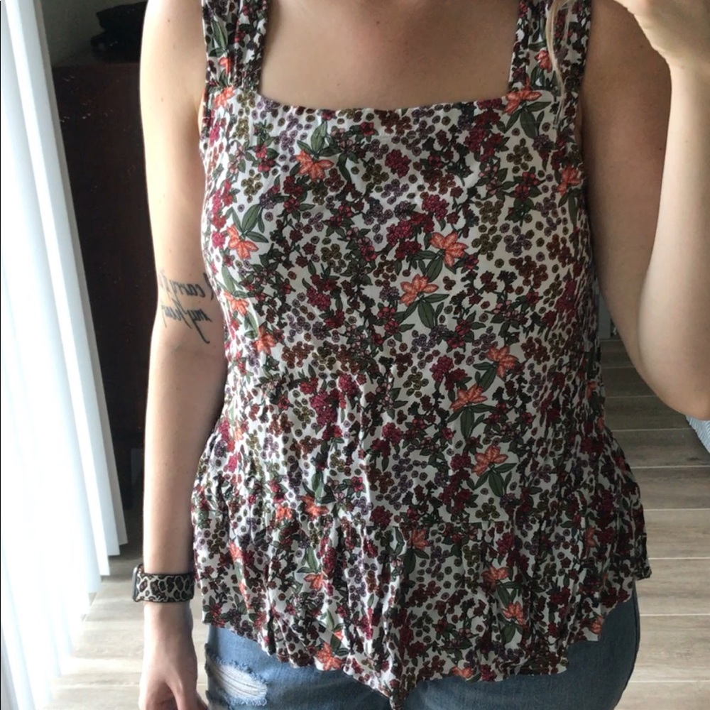 Floral LOFT Peplum Tank Blouse